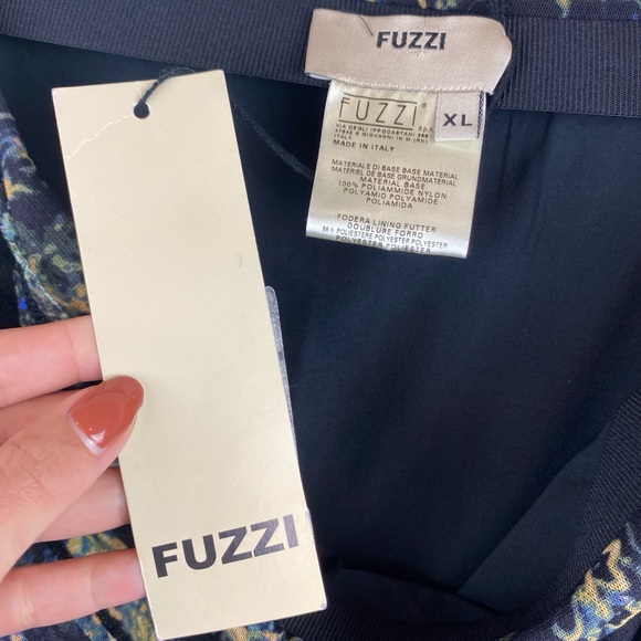 NWT Fuzzi Tulle Stretch BodyCon Paisley Print Trumpet Skirt XL - Picture 7 of 8